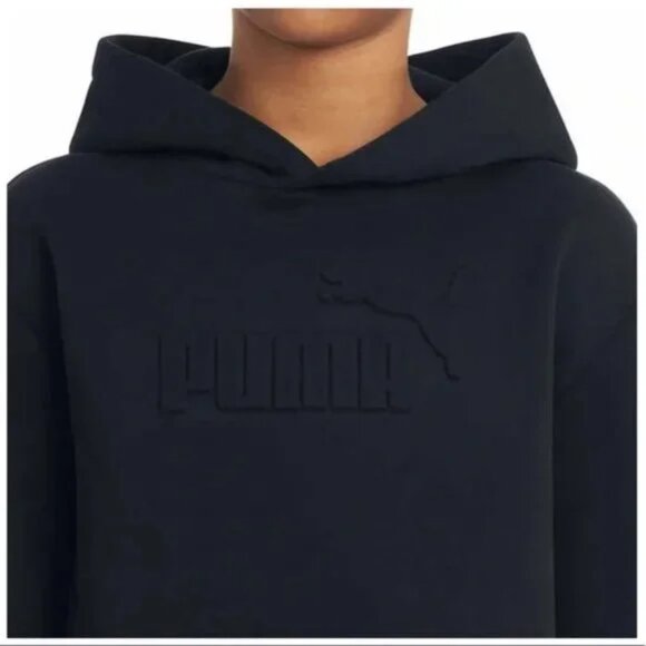 NEW Puma Solid Unisex Kids Boys Girls Pull Over Fleece Hoodie Sweatshirt S 7 8 - Picture 4 of 5